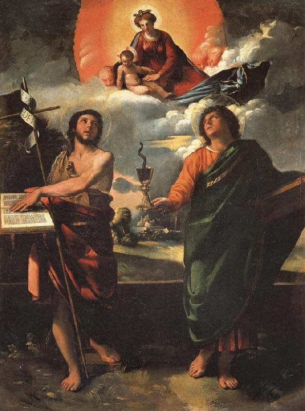 DOSSI, Dosso Madonna in Glory with SS.John the Baptist and john the Evangelist China oil painting art